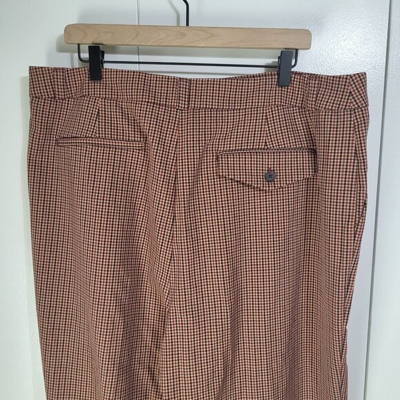 A New Day Women's SZ 17 High Rise Wide Leg Trousers Plaid Brown Pleats Pockets - Picture 4 of 11